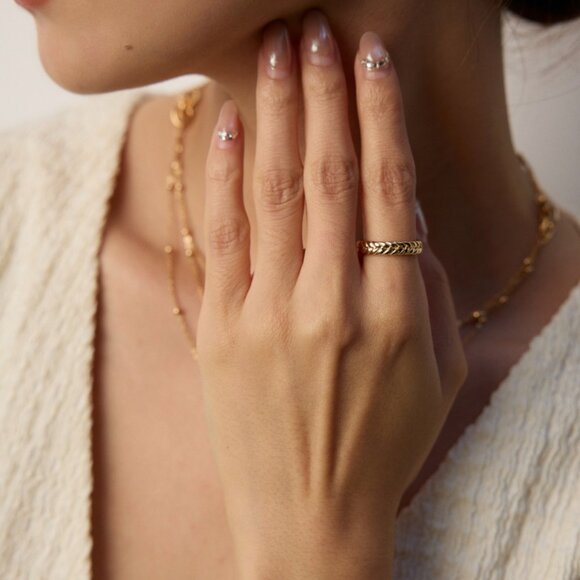 ✨ Artisan Original Braided Wheat Cuff Ring | S925 Gold Adjustable - Picture 9 of 9